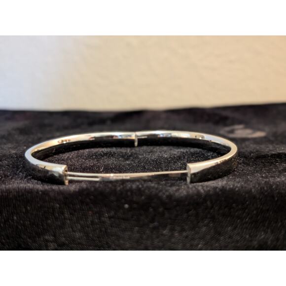 Vintage 50's/60's BAB Sterling Silver HInged Bangle Safety Bar Bangle Bracelet - Picture 3 of 8